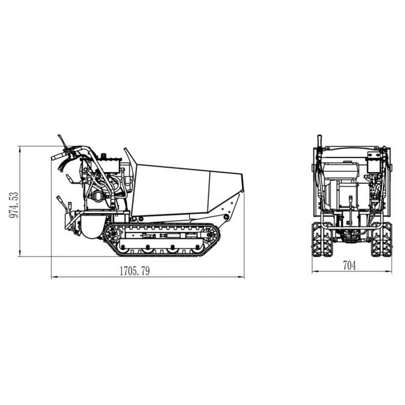 mini dumper à chenilles 500kg 6f+2r mw-tools mrd500h6 – Image 5